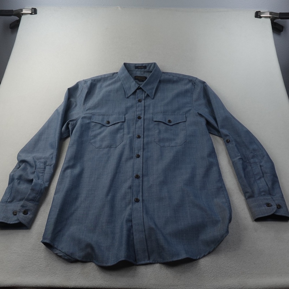 Pendleton Blaine Button Up Shirt Mens Large Blue Long Sleeve Chambray Workwear